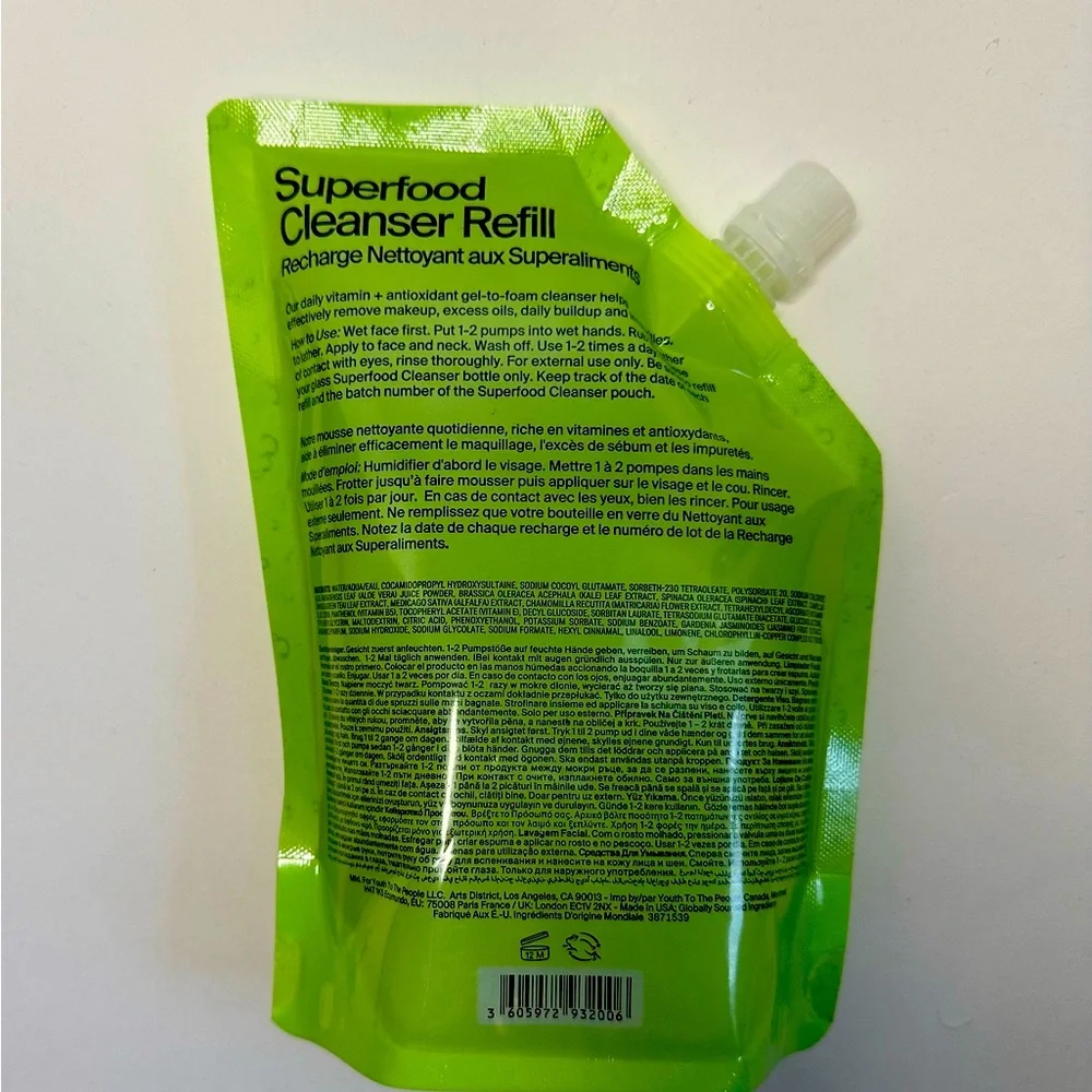 NEW Youth to the People Kale + Green Tea face wash 16.9oz (2x retail ref…